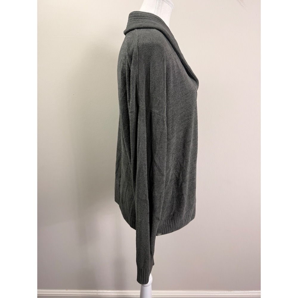 Barefoot Dreams CozyChic Ultra Lite Shawl Collar Pullover Sweater Grey XL - Picture 3 of 9